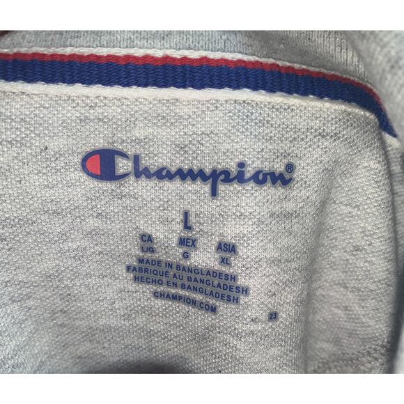 Champion Polo Shirt Short Sleeve Men's Gray Oxford Large - Picture 4 of 7